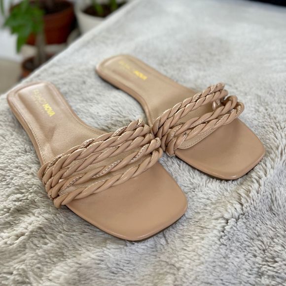 Fashion Nova Shoes - Womens 9 Braided Slip On Sandals